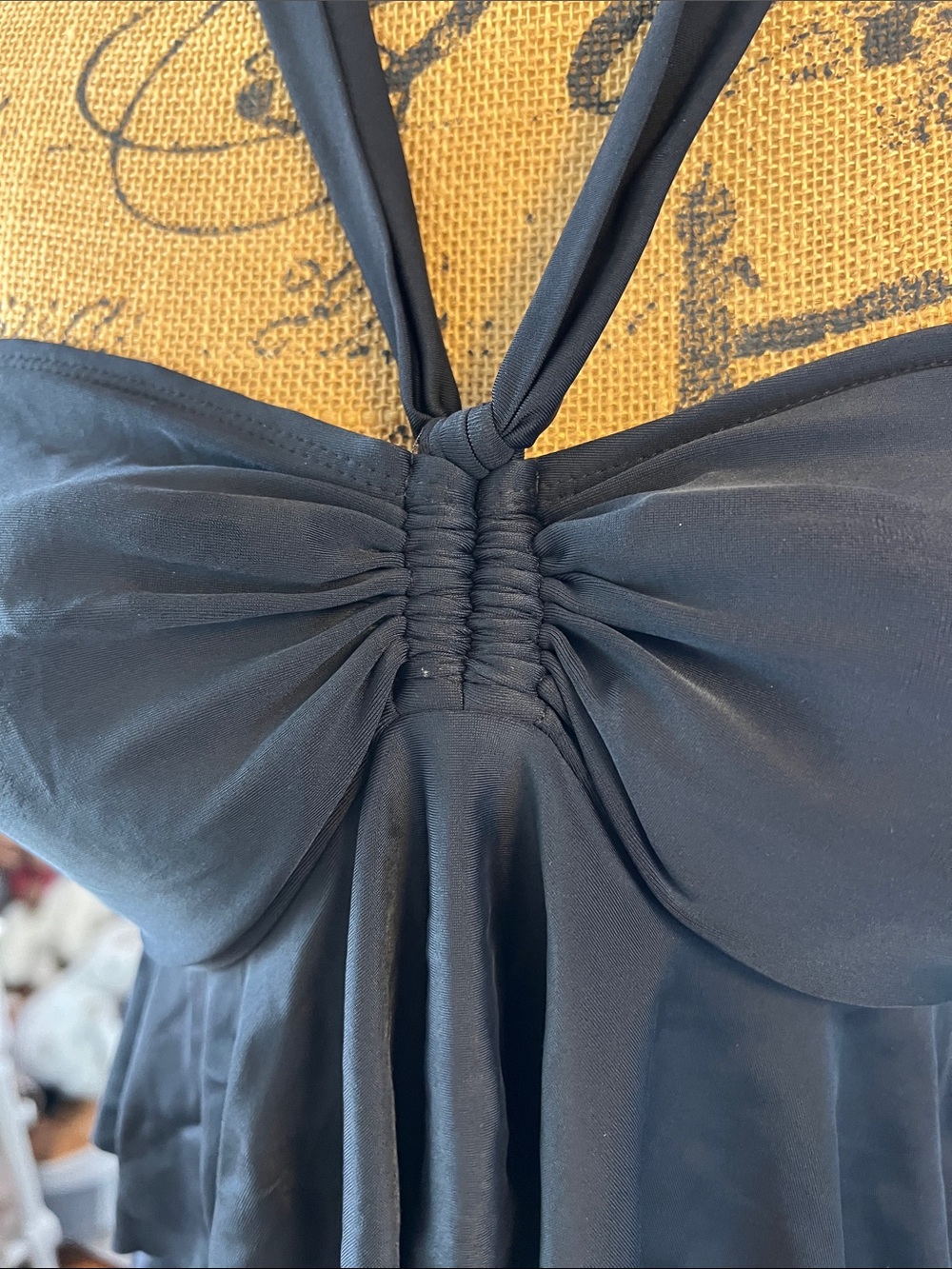 Black Halter Ruffle Camisole - Picture 5 of 7